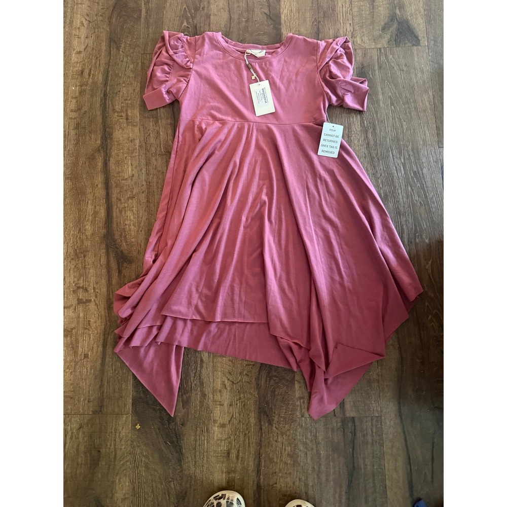 NWT Joyfolie Miana dress is‎ Ashe rose sz 10 Mia Joy ruffle hem